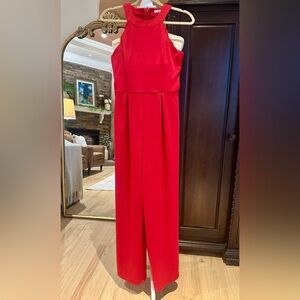 Mi ami Vibrant Red Halter Jumpsuit